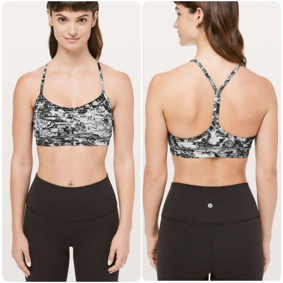 Lululemon Flow Y Bra *Luxtreme Masked Lace Starlight Black | Size 6 - Picture 1 of 8
